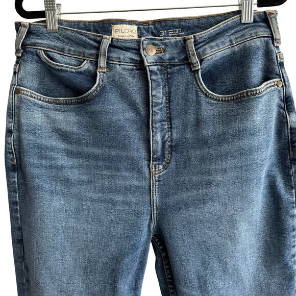 Anthropologie Pilcro Straight Jeans with Raw Hem Size 31 - Picture 3 of 11